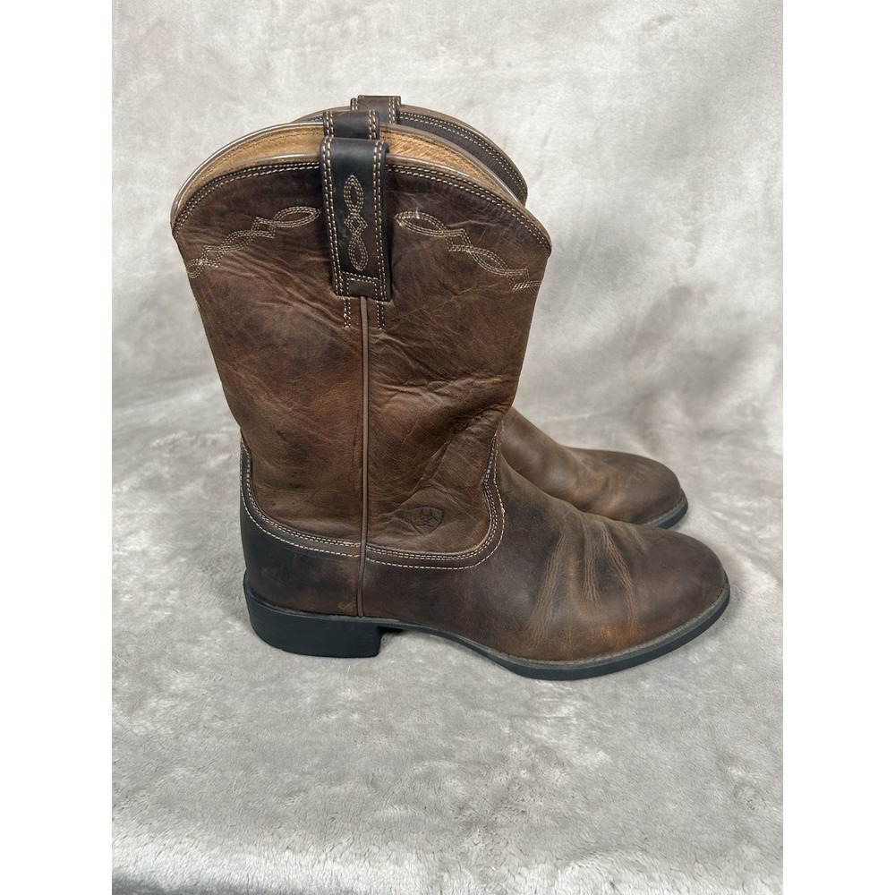 Ariat Heritage Roper Western Boots Mens 10.5 EE Distressed Brown Leather Cowboy